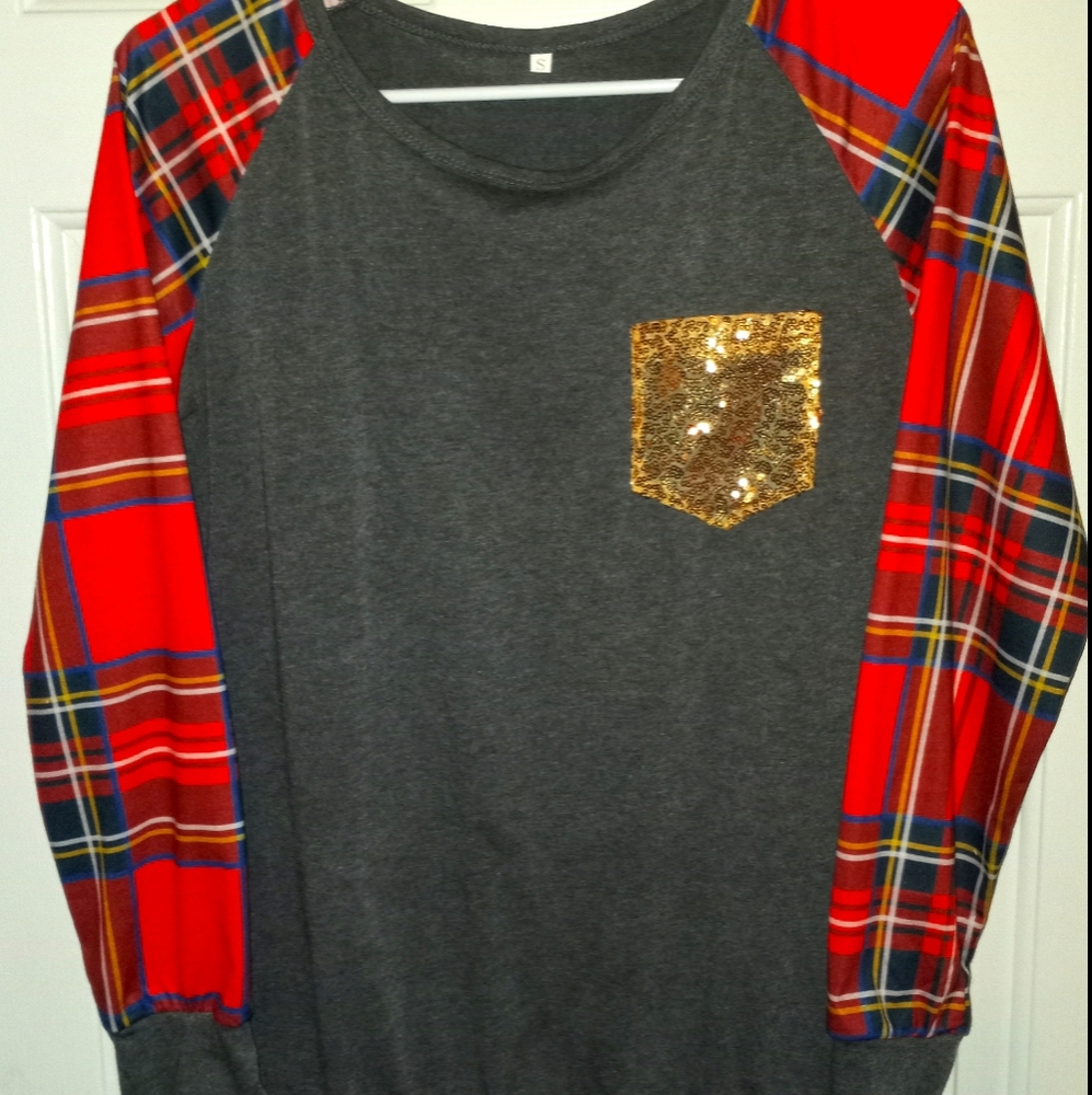Christmas gold sequin shirt